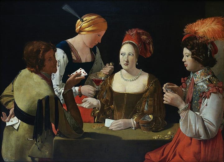 The Card Sharp with the Ace of Diamonds by Georges de La Tour