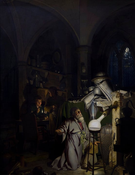 The Alchemist Discovering Phosphorus by Joseph Wright of Derby