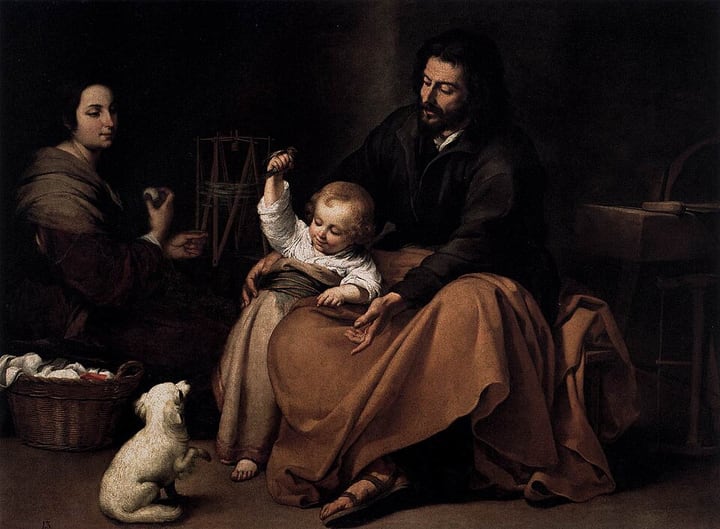 The Holy Family with a Little Bird by Bartolomé Esteban Murillo