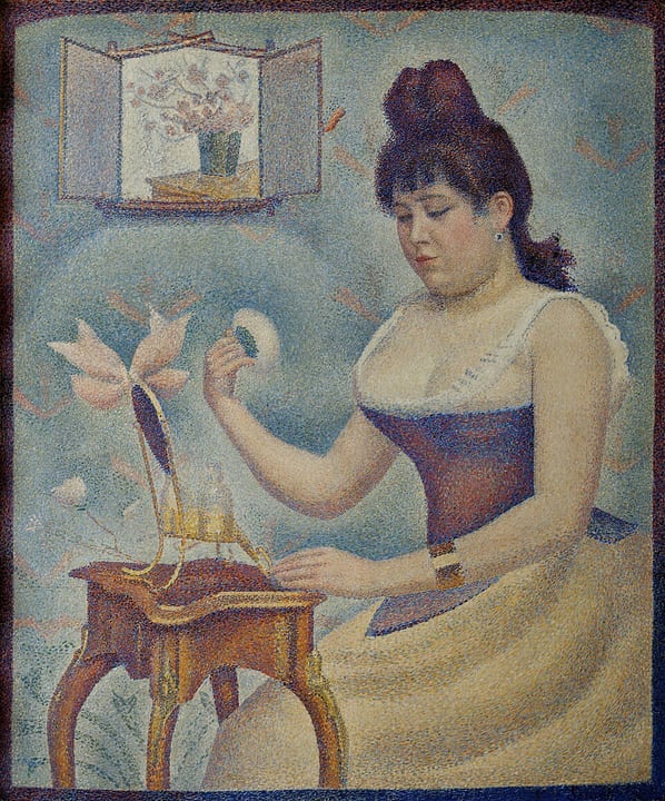 Young Woman Powdering Herself (Seurat) by Georges Seurat