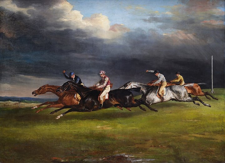 The 1821 Derby at Epsom by Théodore Géricault