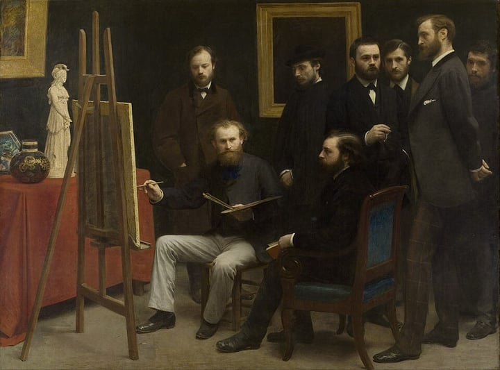 A Studio at Les Batignolles by Henri Fantin-Latour