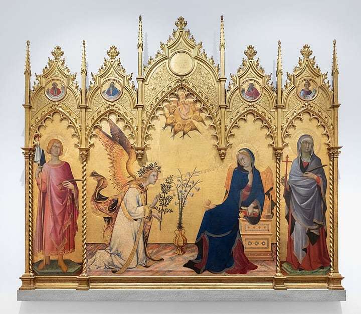 Annunciation with Saint Margaret and Saint Ansanus by Simone Martini